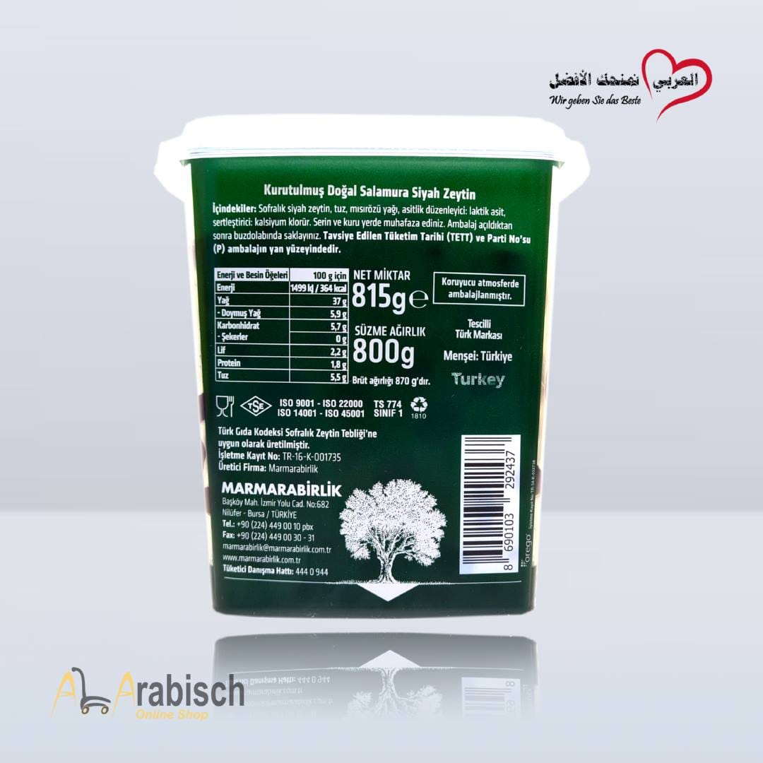 Marmarabirlik Schwarz Oliven 800g – Bild 3